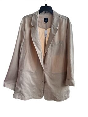 GAP Women’s Relaxed Fit Two-button Blazer Beige Size XXL NWT